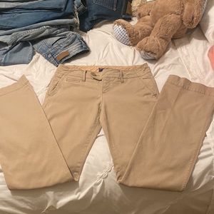 American Eagle kaki wide leg pants